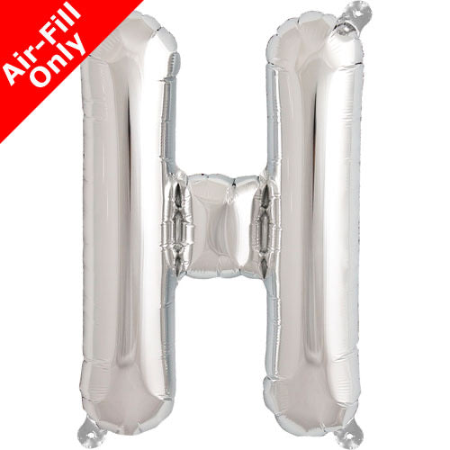 Mini Air Fill  Letter 'H' Foil Balloon - Silver - The Ultimate Balloon & Party Shop