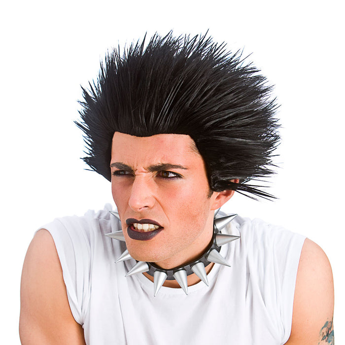 Spikey Punk Wig (Black)