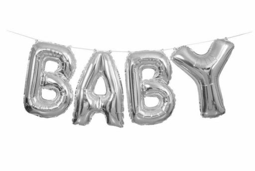Baby Balloon Banner Kit - Silver - The Ultimate Balloon & Party Shop