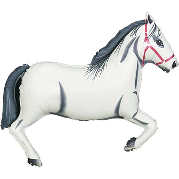 Large Horse Shape Foil Balloon - White