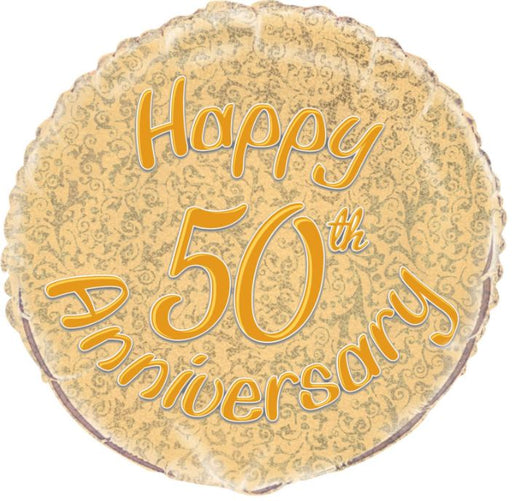 18" Foil 50th Golden Anniversary Balloon