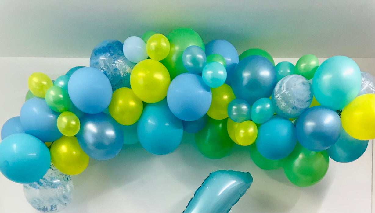 Organic Balloon Garland - Blue/Green