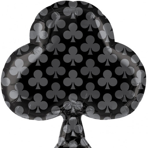 Club Shaped Foil Balloon - Black - The Ultimate Balloon & Party Shop