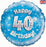18" Foil Age 40 Balloon - Blue/Silver