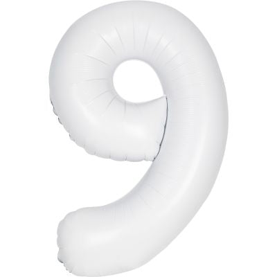 Number 9 Foil Balloon White