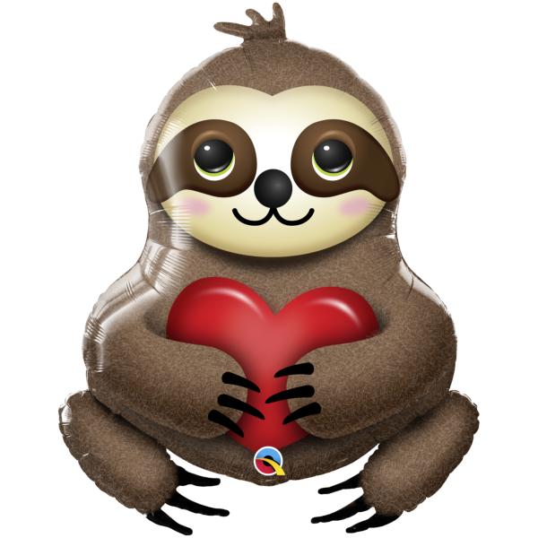 Large Animal Shape Foil Balloon - Sloth (Heart)