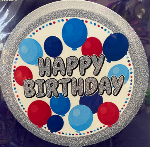18" Foil Birthday - Blue Red Dots