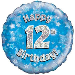 18" Foil Age 12 Balloon - Blue - The Ultimate Balloon & Party Shop