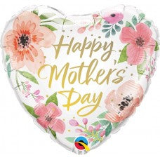 18" Mother's Day Foil Balloon - Floral Heart
