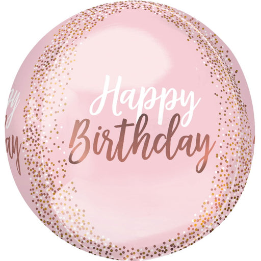 Orbz Birthday Foil Balloon - Blush Pink