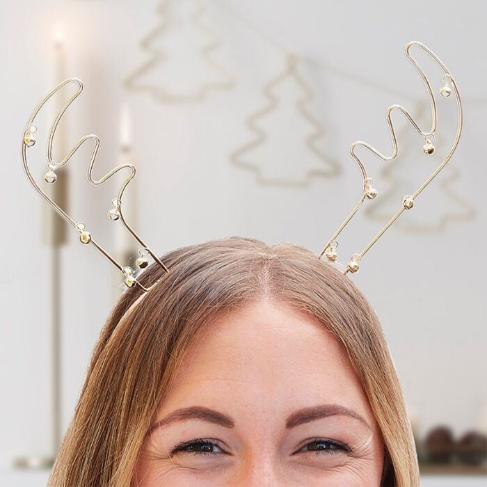 Gold Metal Reindeer Headband - The Ultimate Balloon & Party Shop