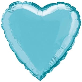 Satin Heart Shaped Foil Balloon - Light Blue - The Ultimate Balloon & Party Shop