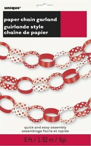Polka Dot Paper Chains - Red