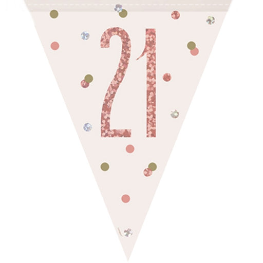 Age 21 Bunting - Rose Gold - The Ultimate Balloon & Party Shop