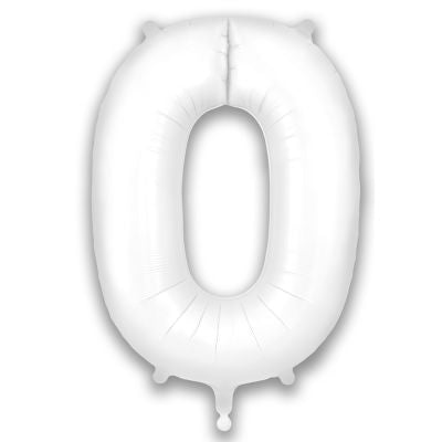 Number 0 Foil Balloon White