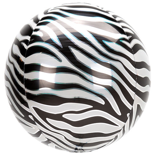 Orb Foil Balloon - Zebra Print - The Ultimate Balloon & Party Shop