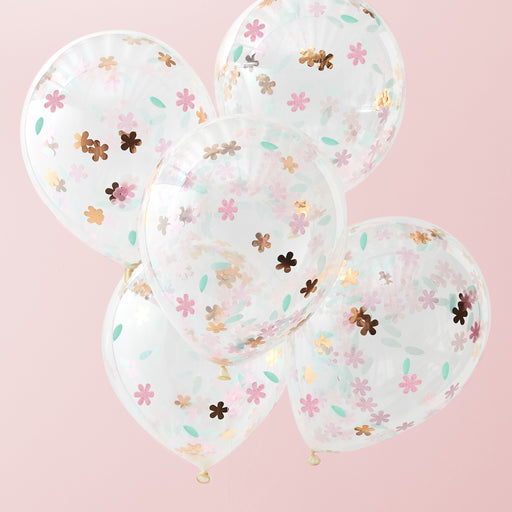 Floral Confetti Balloons (5pk)