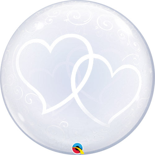 Deco Bubble Clear Balloon -  Entwined Hearts - The Ultimate Balloon & Party Shop