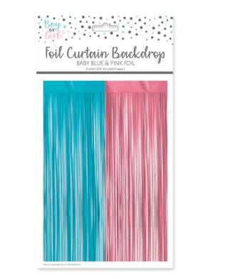 Tinsel Curtain - Light Pink/Baby Blue