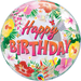 Qualatex Happy Birthday Bubble Balloon -  Tropical Party - The Ultimate Balloon & Party Shop