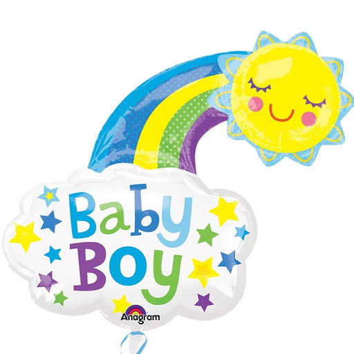 30” Foil Large Cloud Shape Balloon - Baby Boy - The Ultimate Balloon & Party Shop