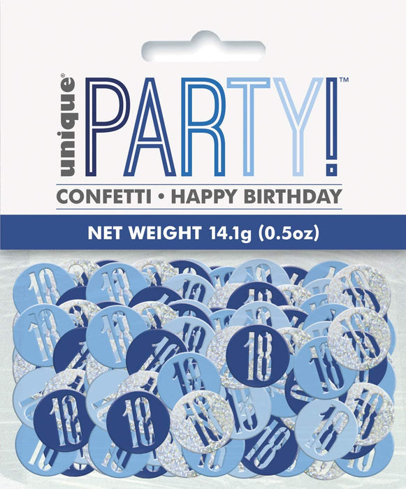 Birthday Table Confetti - Various Ages - Blue