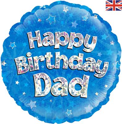 18" Foil Happy Birthday - Happy Birthday Dad Blue