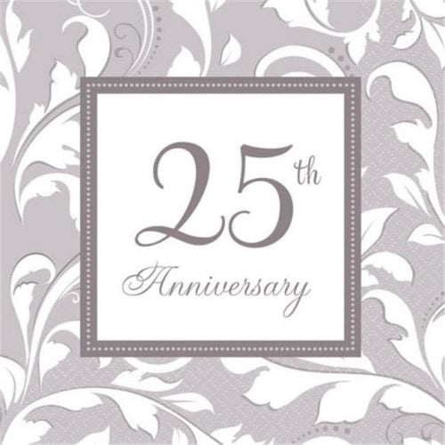 25th Anniversary Napkins - The Ultimate Balloon & Party Shop