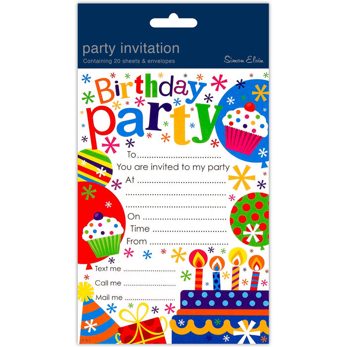 Birthday Party Invitations - 20 Pack
