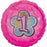 18" Foil 1st Birthday Balloon - Pink Glitz - The Ultimate Balloon & Party Shop