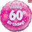 18" Foil Age 60 Balloon - Pink Glitz