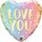 Love You Heart Shaped Foil Balloon - Ombré