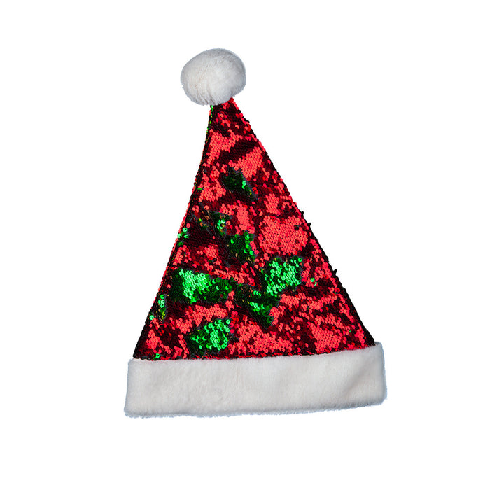 2 Tone Sequin Santa Hat - Red/Green - The Ultimate Balloon & Party Shop