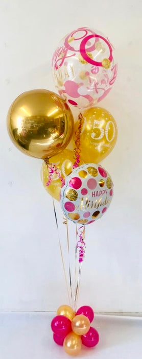 Age Birthday Display Pink/Gold Bundle - The Ultimate Balloon & Party Shop