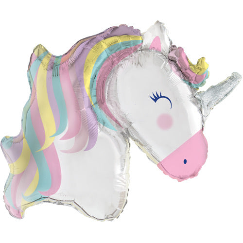 Unicorn Head Super Shape Foil Balloon - Pastel - The Ultimate Balloon & Party Shop