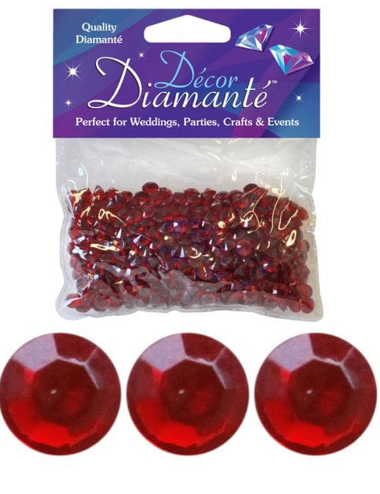 Diamanté Table Confetti - Ruby Red