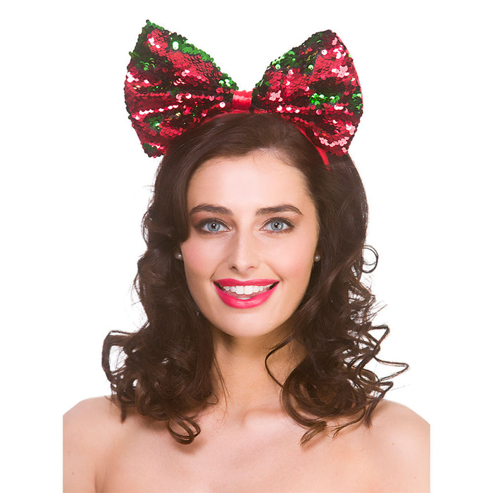 Christmas Sequin Bow Headband