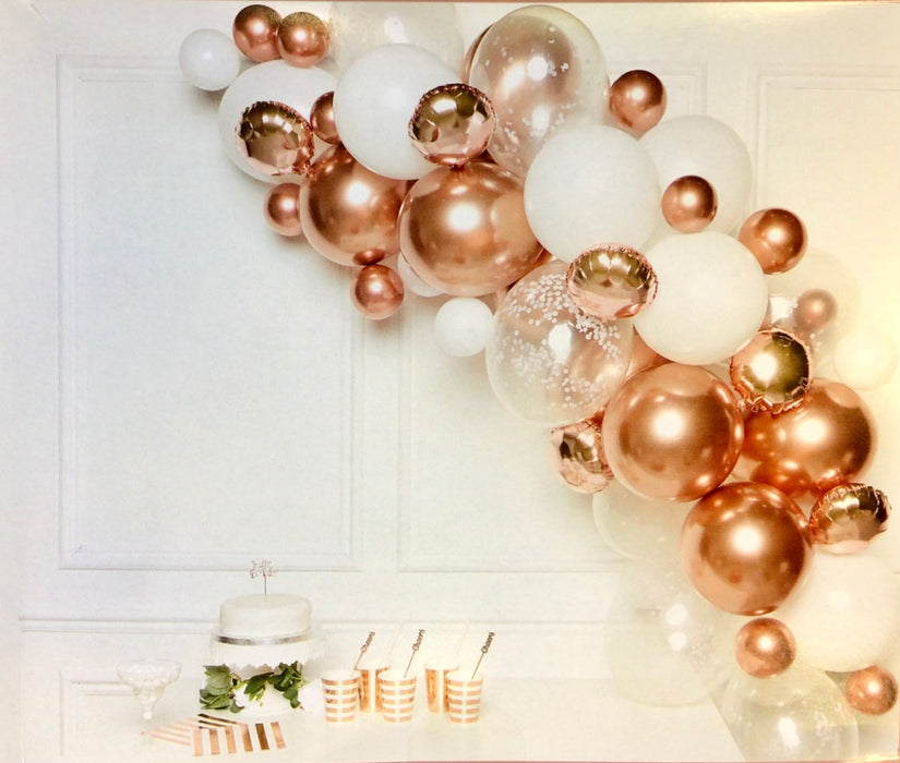 DIY Balloon Garland Kit - Rose Gold/White