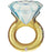 37" Foil Diamond Ring Large Balloon - Gold