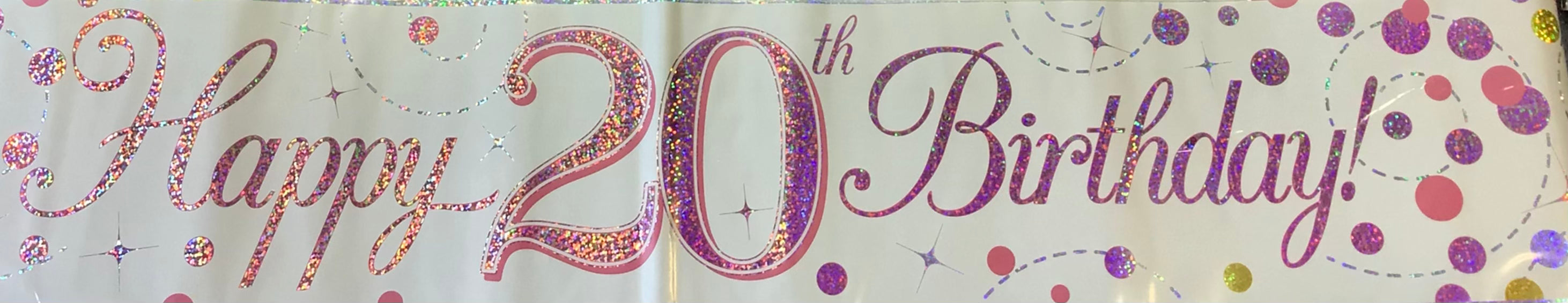 Age 20 Birthday Banner