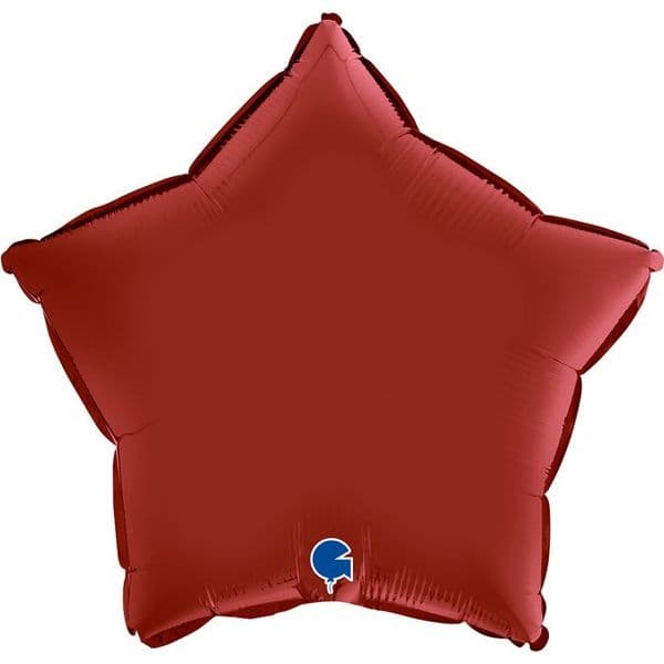 Satin Foil Star Balloon - Red