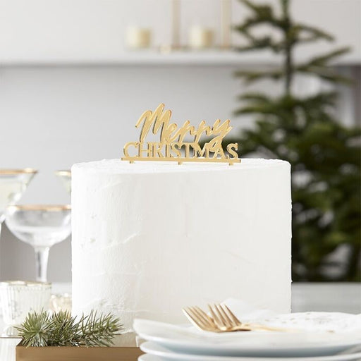 Christmas Gold Cake Topper - The Ultimate Balloon & Party Shop