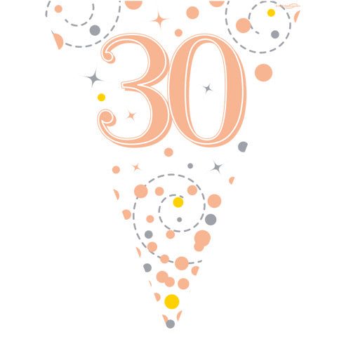 Age 30 Bunting - Rose Gold - The Ultimate Balloon & Party Shop
