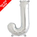 Mini Air Fill  Letter 'J' Foil Balloon - Silver - The Ultimate Balloon & Party Shop