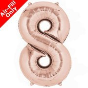 Mini Air Fill Number 8 Foil Balloon - Rose Gold