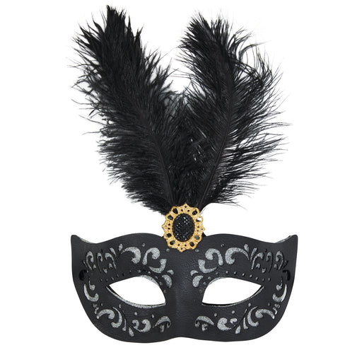 Black Feather Decorative Eyemask