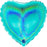 Heart Holographic Foil Balloon - Tiffan Blue