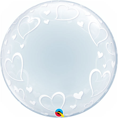 Deco Bubble Clear Balloon -  Hearts Edging - The Ultimate Balloon & Party Shop