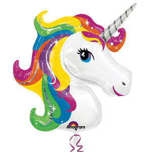 Unicorn Head Super Shape Foil Balloon - Rainbow - The Ultimate Balloon & Party Shop