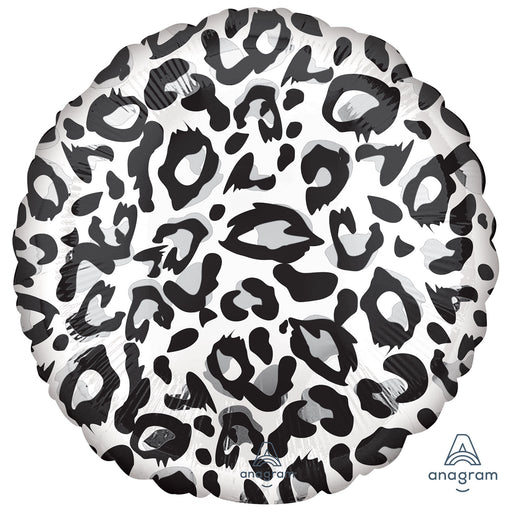 18" Foil Round Balloon - Snow Leopard print - The Ultimate Balloon & Party Shop